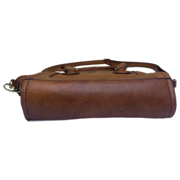 London Fog Brown Leather Hand or Shoulder Bag w/Adjustable & Removable Strap - Picture 13 of 15